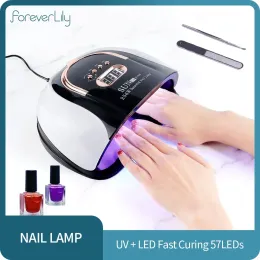 Zestawy 114 W LED paznokci lampa UV Manicure Hine Szybkie suszenie All Gel Nail Lakier Screen Smart Conster Lampa paznokciowa do paznokci Salon Art Salon