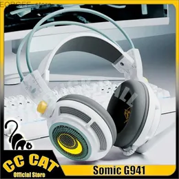 Cell Phone Earphones Somic G941 Gamer Headphone Wired Headphones Gaming Headphone Low Delay Headset 7.1 Stereo Sound With MicroPhone HeadSet Earphone Y240407