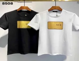 Fashion Mens Designer T -Shirt Hochwertige Frauen Gold Buchstaben kurz Ärmel runden Hals Baumwoll -T -Shirts Polo Plus Size S5XL7106260