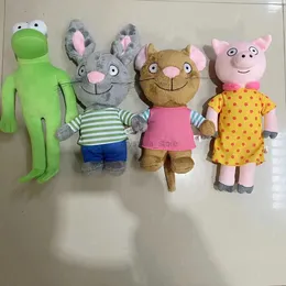 Filmer TV Plush Toy Ny 22-30cm 4st/set Pip och Posy Plush Toys Soft Stuffed Animal Rabbit Mouse Plushie Dolls Birthday Present for Kids Boys Girls 240407