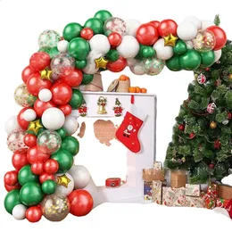 87 st julballong Garland Set Red and Green Festive Party Theme Set Balloon Christmas Party Decorative 240328