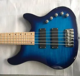 Ganze Neuankömmlinge anpassen 5 Saiten -Elektro -Bass -Gitarre Aktive 2 Pickups in Blue 1412252875353