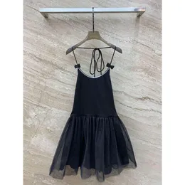 2024 Roupas femininas Mesh Mesh Halterneck Dress Spring Summer New407