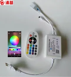 110V 220V LED 스트립 조명 RGB 컬러 IR 원격 변경 음악 DIY LED 전구 미국 EU 플러그 9639592 용 Bluetooth Controller