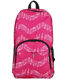 Note musicali durevoli Pattern PackPack Rackpack a doppia spalla Borse rosa Gift di Natale per ragazze1971825