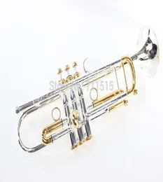 LT180S 72 Trumpet B Flat Hållbar mässing BB Trumpet Utsökta snidade med silverpläterat munstycke med handskar Box Justerbar Stra7213560