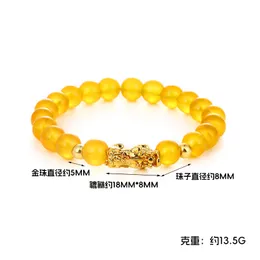 Nuovo fortunato colorato pixiu String a mano per perle in oro in oro naturale Bracciale Nuovo Chinese China-Chic