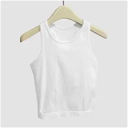 Yoga Outfits Lu Ebb Top With Chest Cushion Breathable And Quick Drying Running Sports Fitness Vest Drop Delivery Outdoors Athletic Out Dh1H6