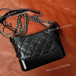 Gabrielle Bag Fashion Luxury Designer Chain Shoulder Bag äkta läder diamant mönstrad kohud retro metall crossbody väska färgblockering kvinnors väska