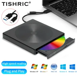 Drives Tishric New DVD RW CD Writer Driter Odtwarzacz Protokół transmisji USB 3.0 CD Zewnętrzny napęd optyczny na laptop komputer