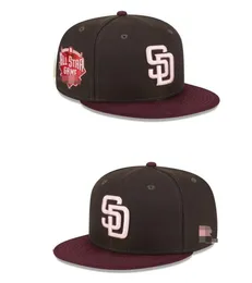 2024 "Padres" Beyzbol Snapback Sun Caps Champions World Series Erkek Kadın Futbol Şapkaları Snapback Strapback Hip Hop Spor Şapkası Karışımı Sipariş A2