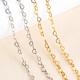 Correntes 3,8 mm de aço inoxidável oco doce doce declaração de amor coração link Chain colar feita à mão para namorada gigante de joias femininas