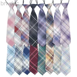 Neckband Kvinnor Plaid JK Ties Japanese Style Neck Tie för JK Uniform Söta slipsar Surs gravatas Sweet Simple Lazy Person Student Boys Tie 240407