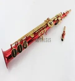 Suzuki Red Copper Soprano Soprano Saxofone reto Chave BB BB Saxofone Soprano Sax Music Instrument com Case6847267