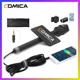 Microphones COMICA HRMS Handheld Interview Microphone for Mobile Phone Condenser Cardioid Phone Microphone for Reporter Karaoke Microphone