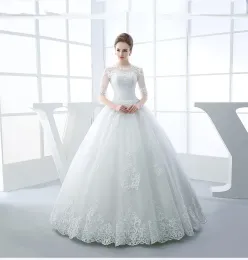Kleider maßgeschneiderte Ballkleid flauschige Tüllspitze Romantische lange formale Brauthochzeitskleider Hochzeitskleid 2018 Vestidos de Novia
