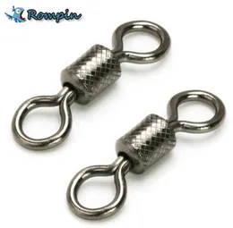 Rompin 50pcslot pesca Swivels cuscinetto a sfera Cuscinetto con anelli di sicurezza Snap Sust Rolling Giro per gli accessori da pesca per carpe2571195