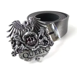 Herren Big Buckle Gürtel Schwarze PU Ledergürtel Männer mit Rock Queen Band Belt Buckle Metal Worldwide7720234