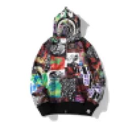 Nuovo A Bareding a AP Men Full Zip Hoodie 2023 Modello di stampato completo Modello di squalo