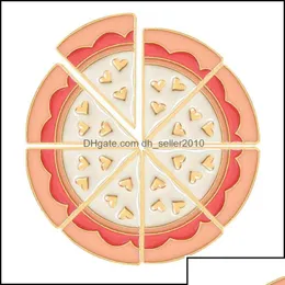 Pinos broches pinos pedaço de pizza deliciosa amor branco amor personalidade crachá criativo ornamento de desenho de esmalte especial lapela denim 1133 dh84q