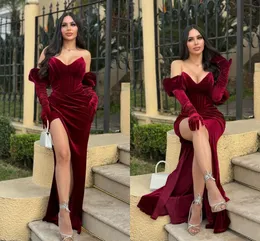 Burgundy Plus 사이즈 SHEATH PROM DRESS WEMEND SWEETHEART HIGH SIGH SPRIT DRAPED PLEATS SWOCO SPEAR TAREN FARMAL WEAR EVING WING EVEREND GOWN NO GLOVES