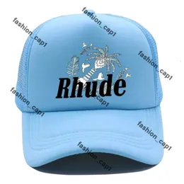 2024 tappi a sfera Nuovi casual brim brim outdoor a protezione solare rhude berretto da baseball uomini donne di alta qualità streetwear blu verde blu regolabile cappello ruhde hat rhode hat chrome hat 489