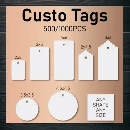 Accessori 500pcs tag personalizzati etichette di carta etichette di abbigliamento Business Business Handmake Merce Merchandise Design Hang Personalized Tag