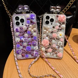 iPhone for iPhone 15 14 13 12 Mini 15Pro 14Pro 11 Pro Max XR Bling Sparkling Rhinestone Diamond Luxury Phone Cover Fitted Case