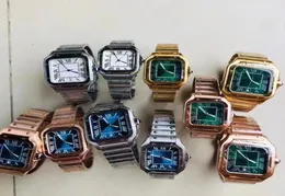 2022 Nowe zegarki kwadratowe 35 mm i 40 mm Genewskie Oryginalne zegarki ze stali nierdzewnej kwarcowe zegarki i bransoletka moda męska