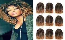 نيكو الشعر الكروشيه بلحة Kanekalon امتدادات الشعر السائبة الاصطناعية 8inch Ombre Mali Bob Bohemian kinky curly malibob croche2669192