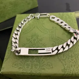 Moda tem selos 925 Pulpar Sterling Silver Chain Bracelet