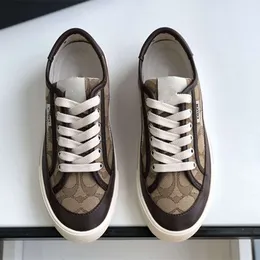 Designer Coache Coaches Schuhe Neue dicke, schnüre Schnürfarbe blockieren c-förmigen Stoff lässig vielseitig, flache Einzelschuh-Board-Schuhe für Damenschuhe