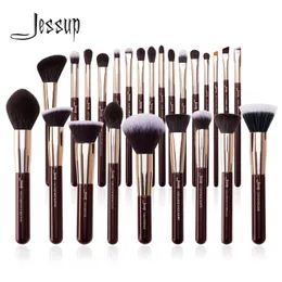 Jessup Make -up Pinsel Set Professionelles Naturalalsynthese Haarbürste Fundament Pulver Kontur Lidschatten 1525pcs 240403