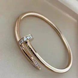 Pulseira de unhas branquear jóias jóias de luxo de luxo de moda diamante dourado prateado aço inoxidável puxador de nó