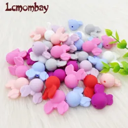 Karten 50/100pcs Baby Teing Perlen Food Grade Cartoon Mausform Perlen für Halsketten BPA Free Baby Teether Toy Nursing