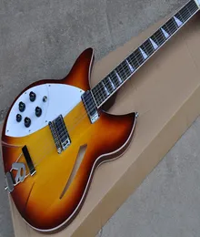 Hela Leftanded Tobacco Sunburst 12String Semihollow Electric Guitar med 2 pickups Mahogny Fingerboard 3540300