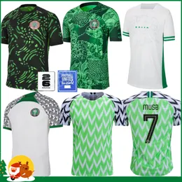 2024 Nigeria Iheanacho Aina herrfotbollströjor National Team 23 24 Simon Omeruo A. iwboi hem borta före matchdräkt vita svarta fotbollsskjortor