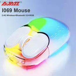 Mice AJAZZ I069 PRO Game Mouse 2.4G Wireless RGB 6 Button 1600DPI Bluetooth Computer Silent Mouse Ergonomic Y240407