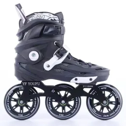 Tang 3x110 mm Erwachsene Inline -Speed -Skates für 110 mm Max Wheel Racing Skating -Schuhe mit ILQ9 -Lager CNC -Legierung 7075 Skate Frame Basis