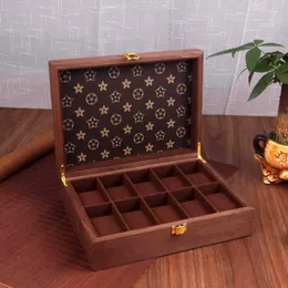 Designer Watch Boxes Wholesale Leather Wooden Watch Box 10 Grid Packaging Storage Display Cases Jewellery Packaging Box Ring Necklace Storage Box