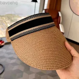 Wide Brim Hats Bucket Hats Summer Womens Sun Hat Simple Empty Top Anti UV Handmade Straw Visor Cap Casual Girls Travel Beach Shade Hats for Women 2024 240407