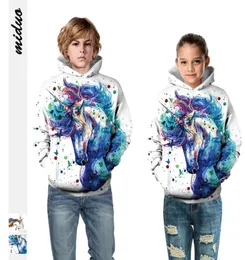 Neue europäische und amerikanische Regenbogenpferd 3D Digitaldruck Kinder039s Sweater MEN039S und Women039S Sport Baseball Un7097799