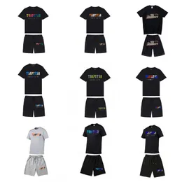 Set da 2 pezzi Trapstar Mens Designer T-shirt Stampato Tshirt Cotton Shorts Shorts Set Street Tracksuit Sports Awear