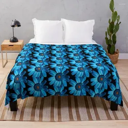 Coperte blu fiore boho letto da letto anti-pilling flanella ultra soft-soft micro pile lancio coperta