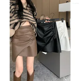 Signe 2024 Autunno inverno inverno Wrap's Wrap Ahe Hip Skirt Slim Pieted Slip One Step One Corean Miniskirs Irregular Fashion