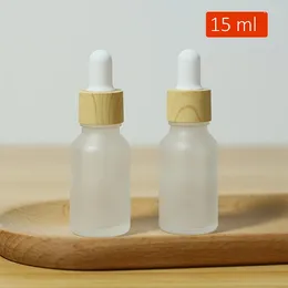 Bottiglie di stoccaggio 10pcs da 15 ml di vetro smerigliato con gocce vuoto 0,5 oz tintura rotonda per oli essenziali