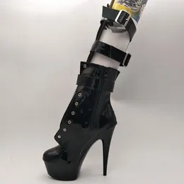 Tanzschuhe Laijianjinxia 15cm/5inches pu obere sexy exotische High Heel -Plattform Party Frauen Kniestiefel Pole B018