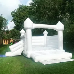 4,5 x 4 m (15x13,2ft) Volles PVC Playland Hochzeit Weiß aufblasbares Bounce House mit Slide Jumper Bouncer Castle Jumping für Hochzeiten Hintergrund