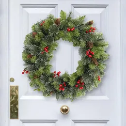 Decorative Flowers Christmas Holiday Art Wreath Artificial Lighting Simulation Festival Theme Multifunctional For Door Window Fireplace