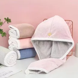 Towel Thickened Double-layer Dry Hair Cap Women Coral Fleece Super Absorbent Dring Hairs Towels Quick-drying Soft Shower Caps